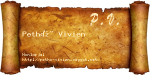 Pethő Vivien névjegykártya